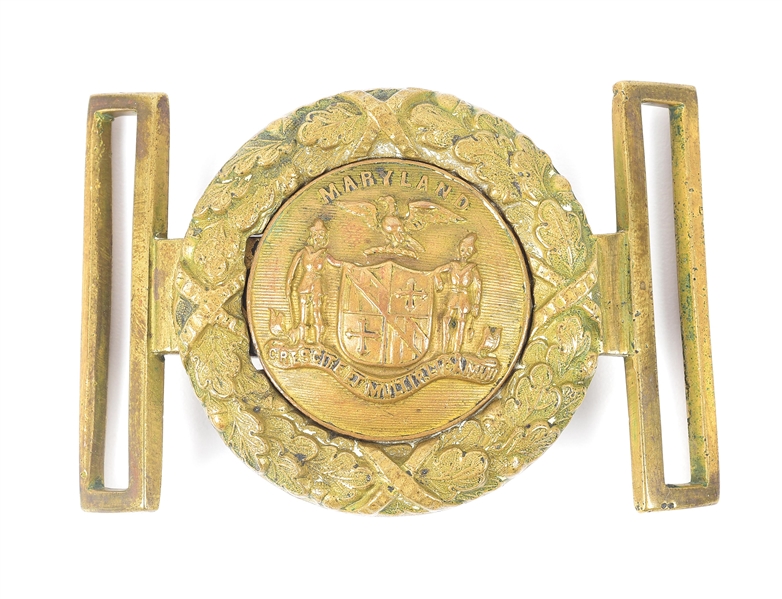 SUPERB MARYLAND 2-PIECE OFFICERS BUCKLE OF CAPTAIN JOHN EAGER HOWARD.
