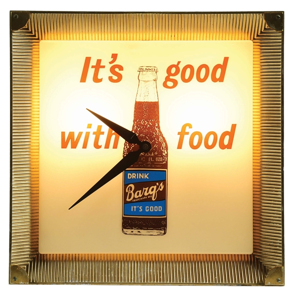 ITS GOOD WITH FOOD DRINK BARQS LIGHT-UP CLOCK.