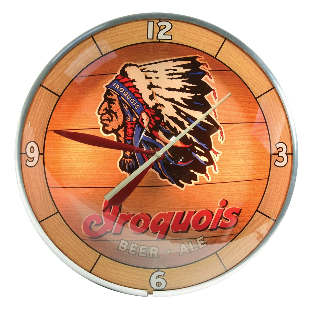 IROQUOIS BEER AND ALE LIGHT-UP CLOCK.