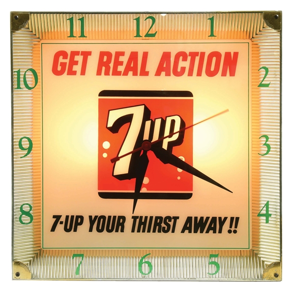 GET REAL ACTION 7UP YOUR THIRST AWAY LIGHT-UP CLOCK.