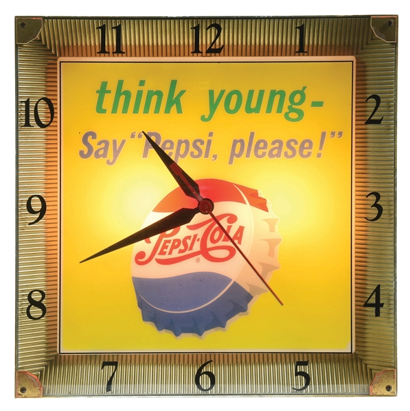 THINK YOUNG SAY PEPSI PLEASE LIGHT-UP CLOCK.