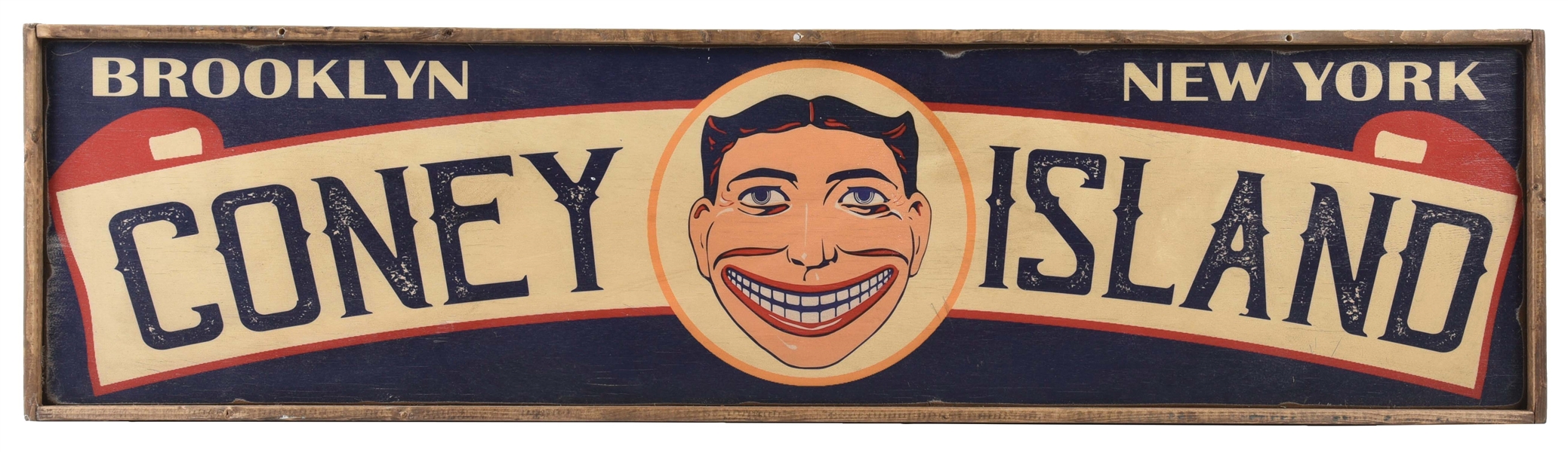 WOODEN CONEY ISLAND FRAMED SIGN.