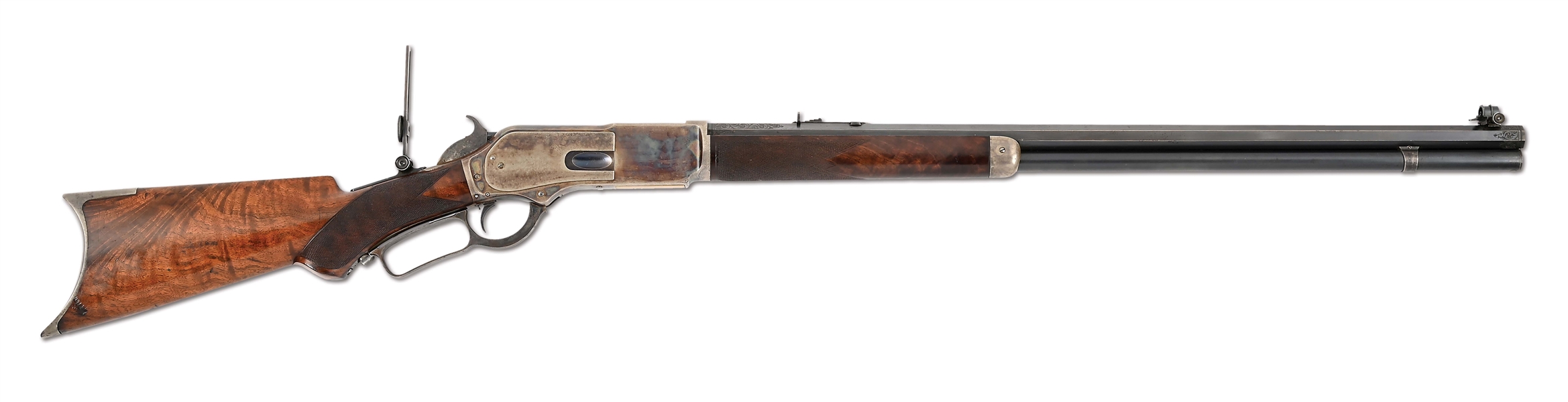 (A) OUTSTANDING, EXCEPTIONALLY RARE, EXTREMELY HIGH CONDITION, WINCHESTER “1 OF 1000” 1876 LEVER ACTION RIFLE.
