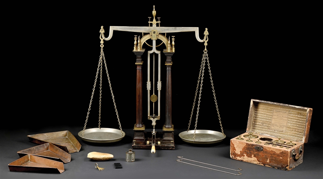EARLY LARGE OFFICE GOLD SCALE BY HOWARD AND DAVIS.
