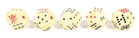 LOT OF 5: IVORY DICE.