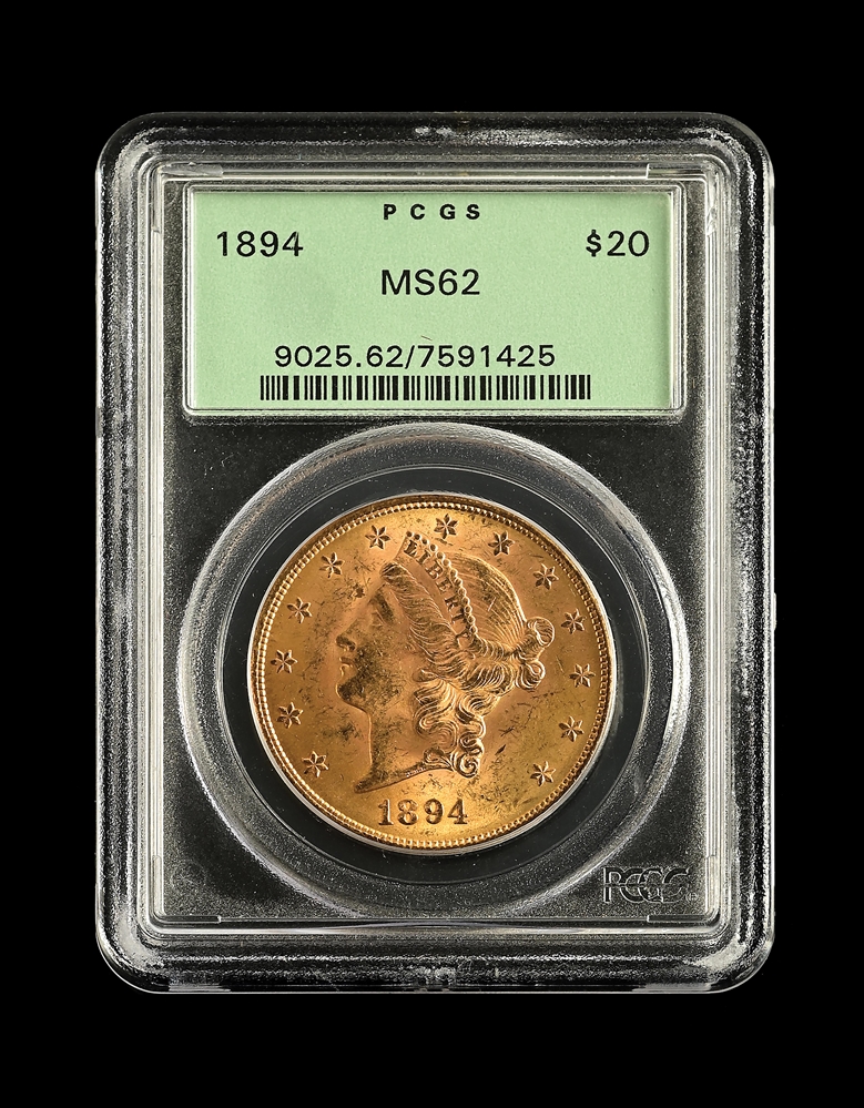 1894 $20 LIBERTY GOLD PCGS MS62.