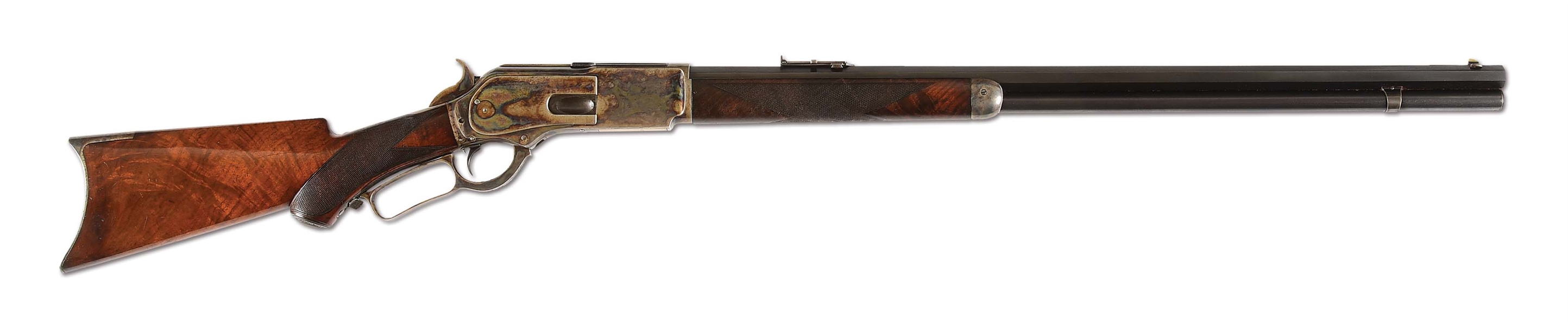 (A) HIGH CONDITION DELUXE WINCHESTER MODEL 1876 LEVER ACTION RIFLE.