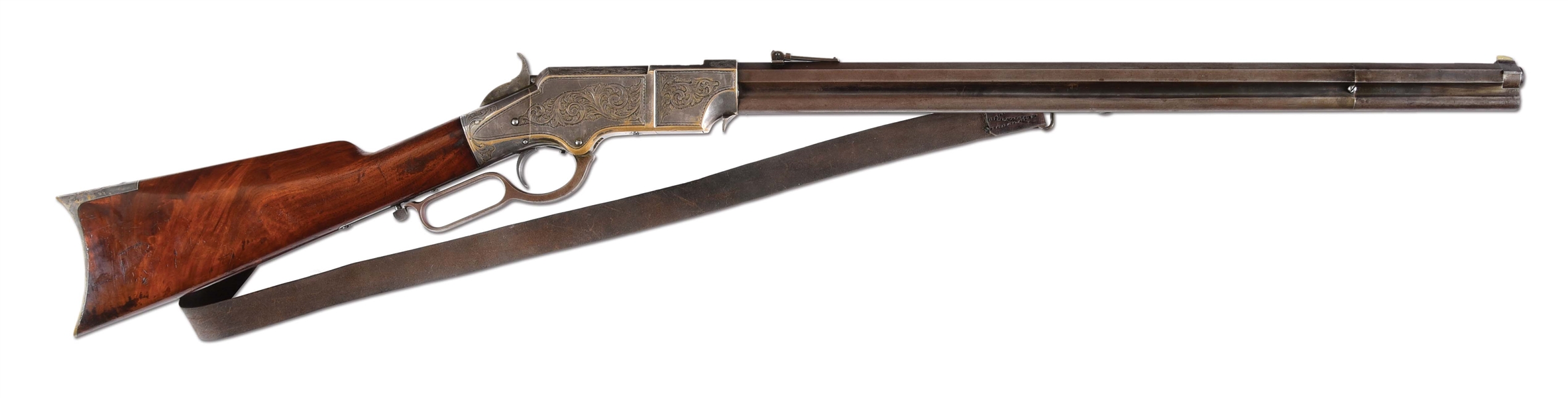 (A) FINE FACTORY HOGGSON ENGRAVED NEW HAVEN ARMS MODEL 1860 HENRY LEVER ACTION RIFLE.