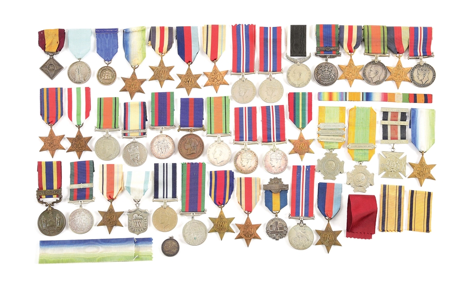 EXTENSIVE LOT OF UNNAMED BRITISH MEDALS FROM VARIOUS CONFLICTS.