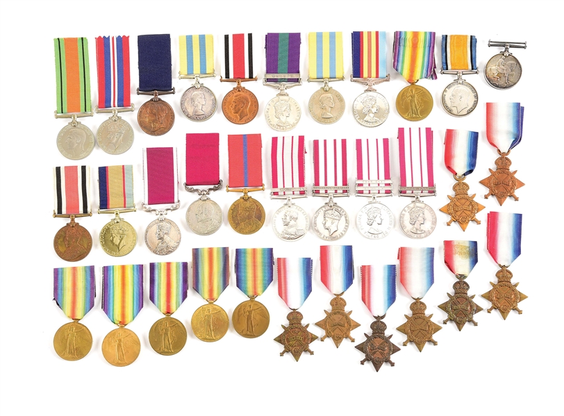 LARGE LOT OF NAMED BRITISH MEDALS.