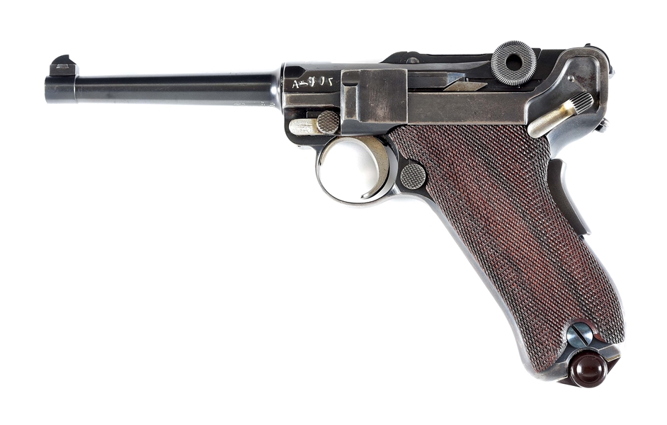 (C) EXTREMELY UNUSUAL DWM SWISS MODEL 1906 COMMERCIAL LUGER SEMI-AUTOMATIC PISTOL WITH FARSI MARKINGS, FORMER DR. GEOFFREY STURGESS COLLECTION..