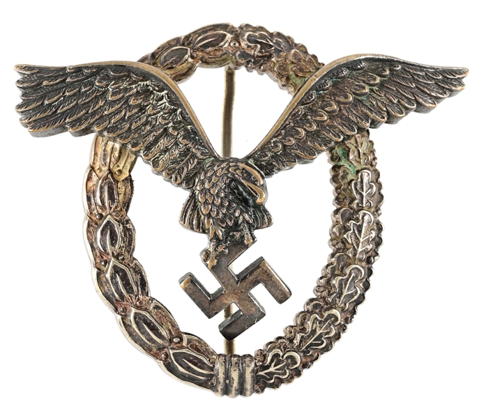 GERMAN WWII LUFTWAFFE PILOTS BADGE MADE BY B&NL.