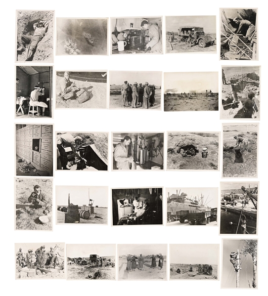 LOT OF 25: GERMAN WWII AFRIKA KORPS PRESS RELEASE PHOTOS.