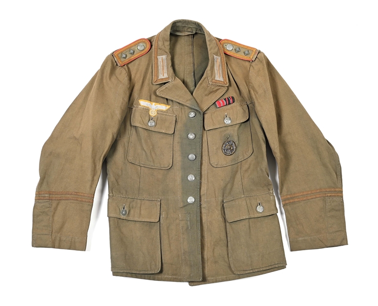 GERMAN WWII HEER 42-DATED NCO TROPICAL "SPIESS" TUNIC.
