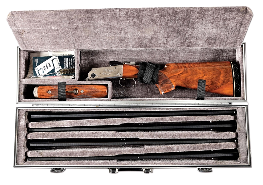 (M) KRIEGHOFF K80 OVER/UNDER SKEET SHOTGUN 4 BARREL SET (12, 20, 28, AND .410 BORE) IN CASE.