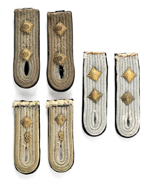 LOT OF 3: GERMAN WWII PAIRS OF MATCHING PANZER OFFICER SHOULDER BOARDS.