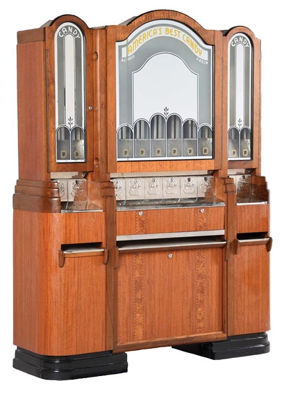 5¢ 1920S THEATER LOBBY CANDY VENDING MACHINE.