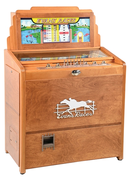 EVANS RACES HORSE RACING ARCADE GAME MACHINE. 