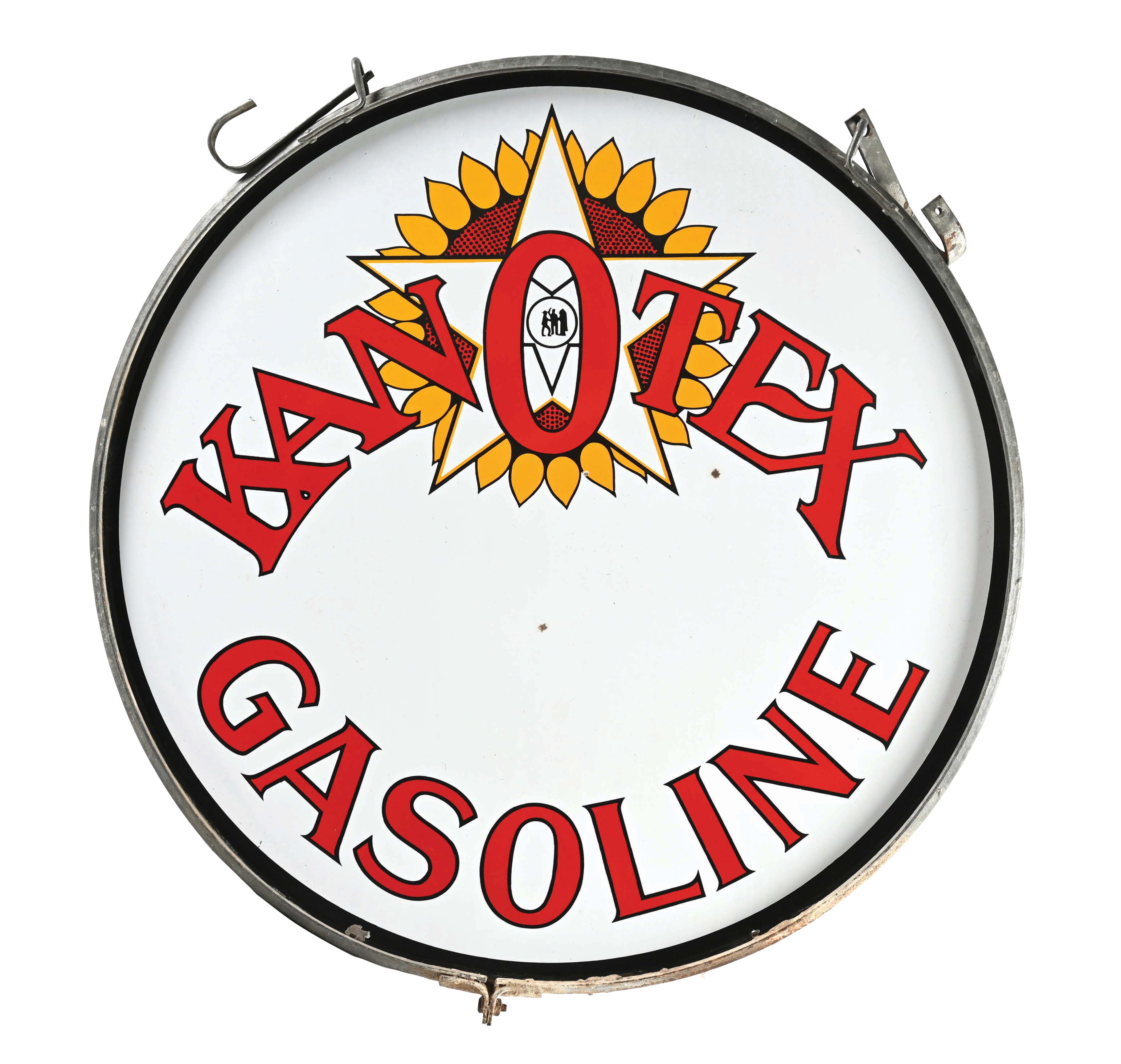 Lot Detail - KANOTEX GASOLINE PORCELAIN SERVICE STATION SIGN W ...