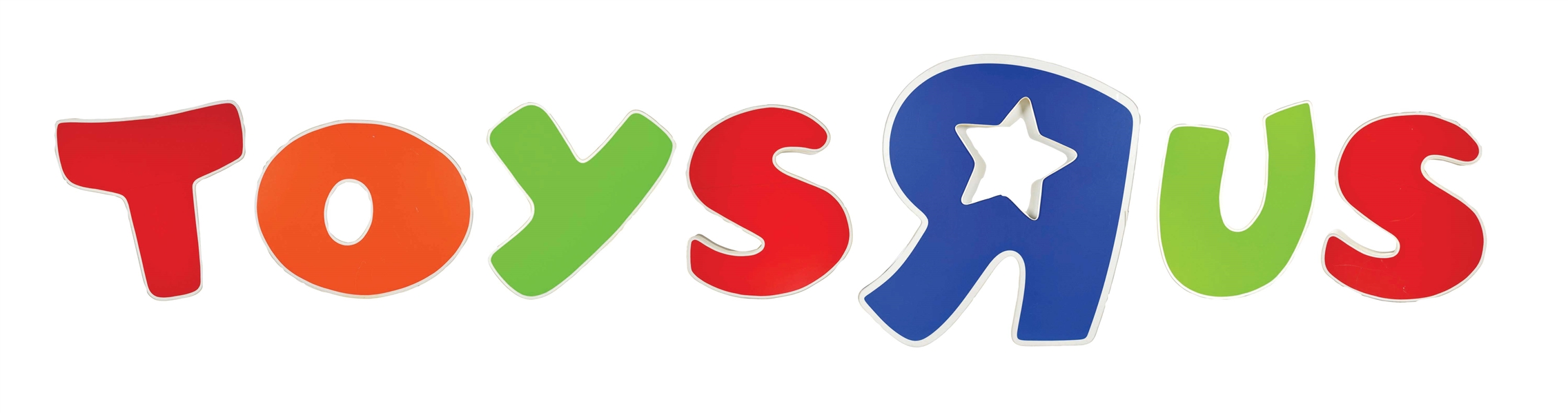 "TOYS R US" STORE FRONT SIGN LETTERS.