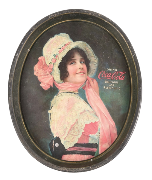 1914 COCA-COLA BETTY OVAL SERVING TRAY.