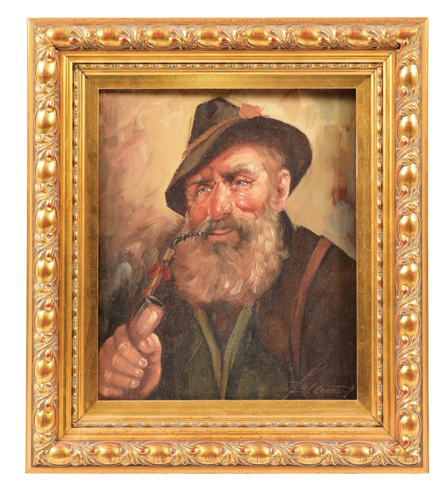 LARRY BLACCEY "FISHERMAN AND HIS PIPE".