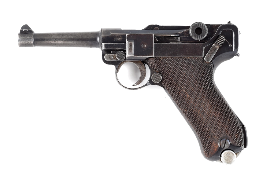 (C) GERMAN PRE-WAR MAUSER "G" DATE P.08 LUGER SEMI-AUTOMATIC PISTOL WITH HOLSTER.