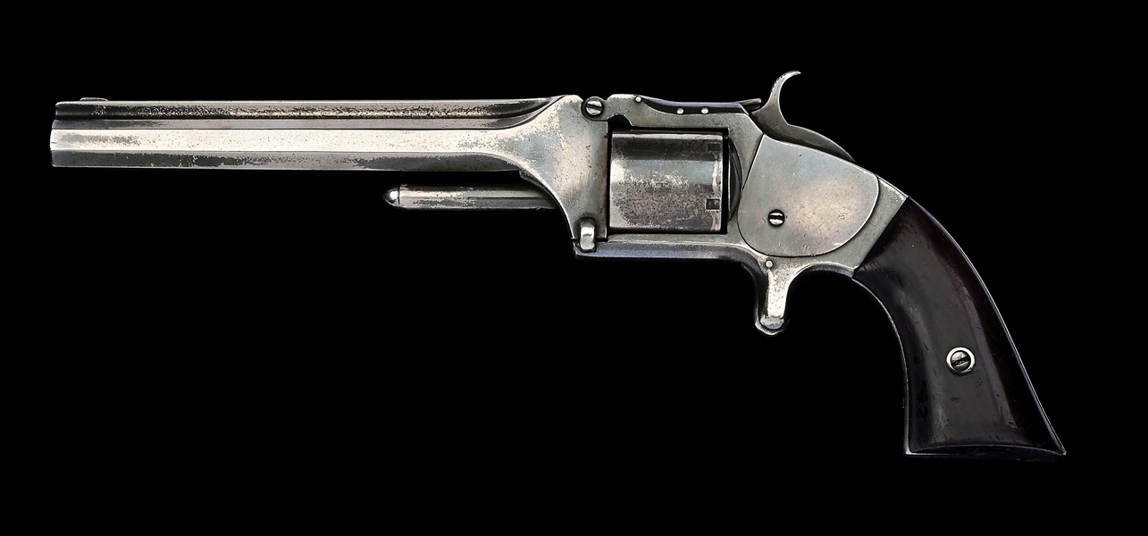 (A) SILVER PLATED SMITH AND WESSON NUMBER 2 ARMY DOUBLE ACTION REVOLVER.