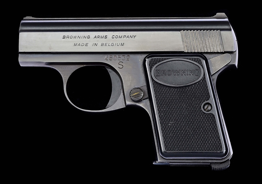 (C) FINE FABRIQUE NATIONALE BABY BROWNING SEMI-AUTOMATIC PISTOL WITH MATCHING LEATHER SOFT CASE (1968).