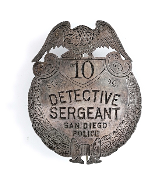 SAN DIEGO POLICE DETECTIVE SERGEANT BADGE.