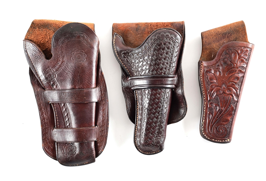 LOT OF 3: WESTERN HOLSTERS.