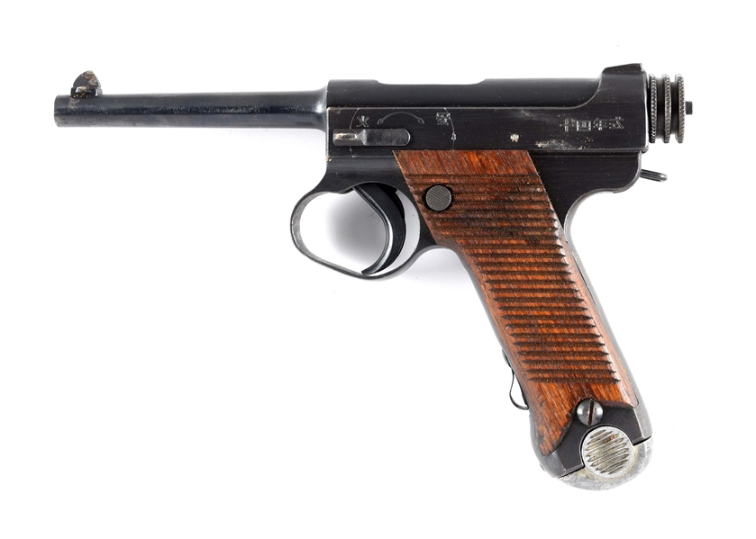 (C) TORIIMATSU TYPE 14 NAMBU SEMI AUTOMATIC PISTOL WITH RIG AND ACCESSORIES.