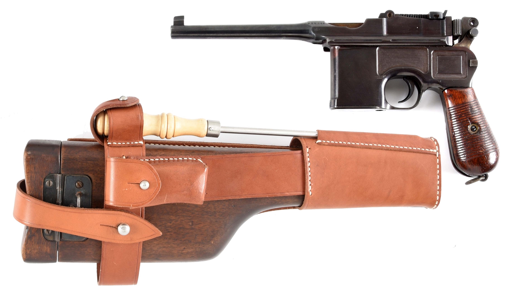 (C) MAUSER C96 SEMI-AUTOMATIC PISTOL WITH SHOULDER STOCK.