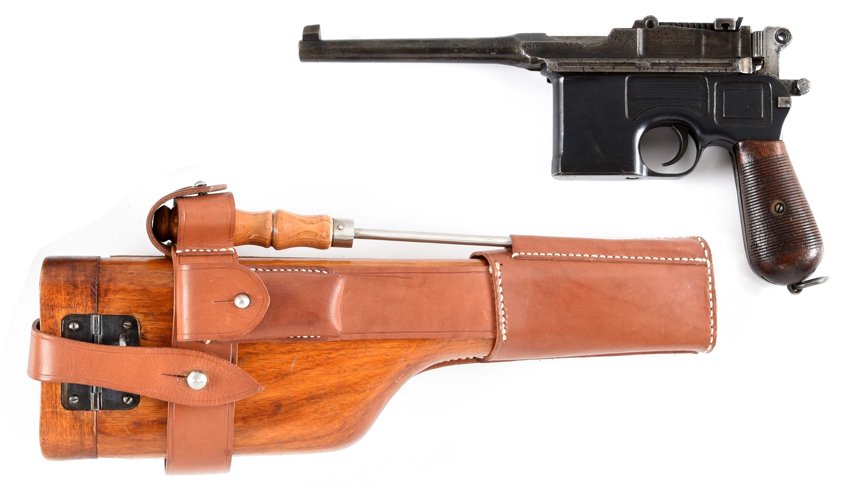 (C) MAUSER C96 SEMI-AUTOMATIC PISTOL WITH STOCK HOLSTER.
