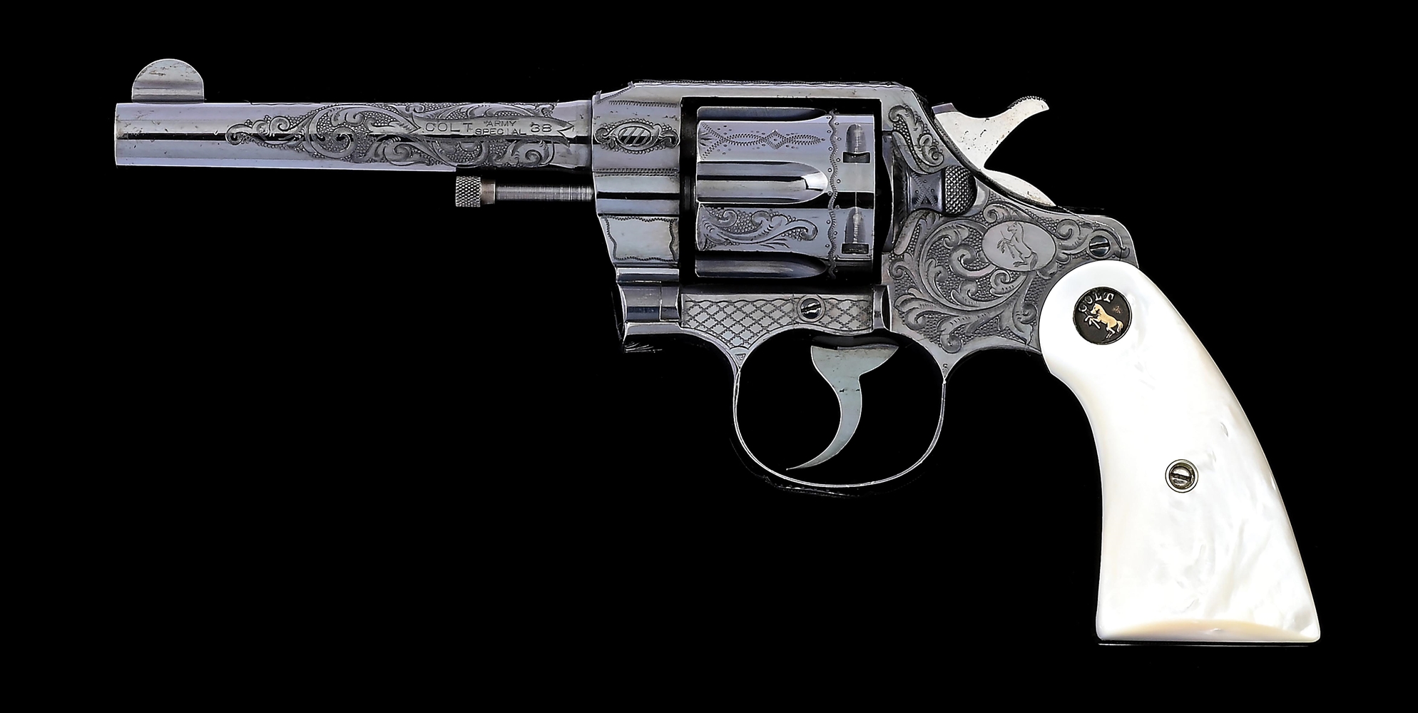 (C) FACTORY PRESENTATION ENGRAVED COLT ARMY SPECIAL DOUBLE ACTION REVOLVER OF JAMES GLEASON..