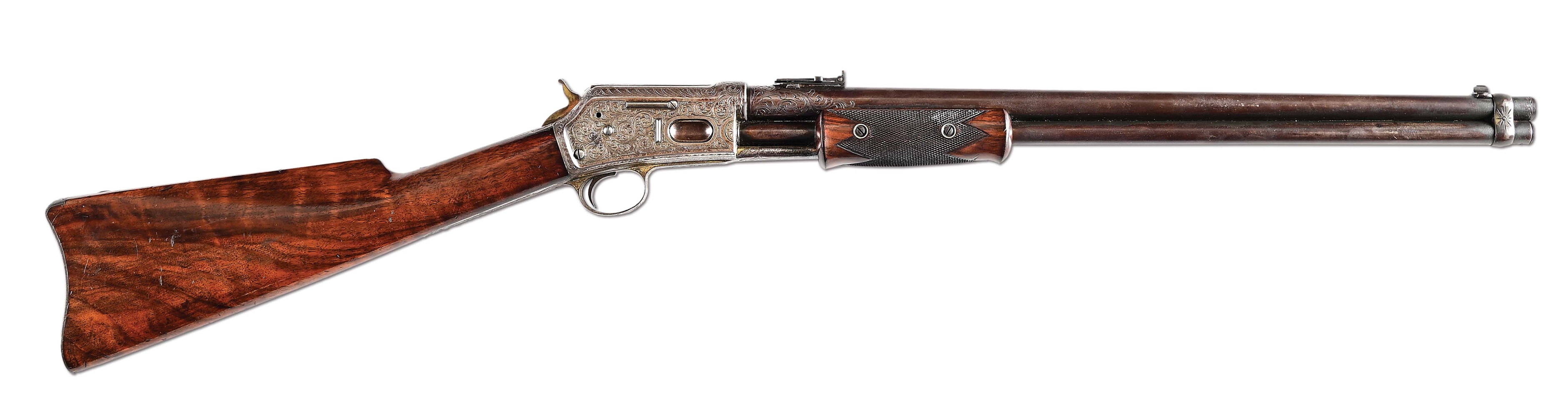 (A) DOCUMENTED SMOOTHBORE NIMSCHKE ENGRAVED COLT LIGHTNING MAGAZINE RIFLE INSCRIBED TO THE BUFFALO BILL WILD WEST SHOW.