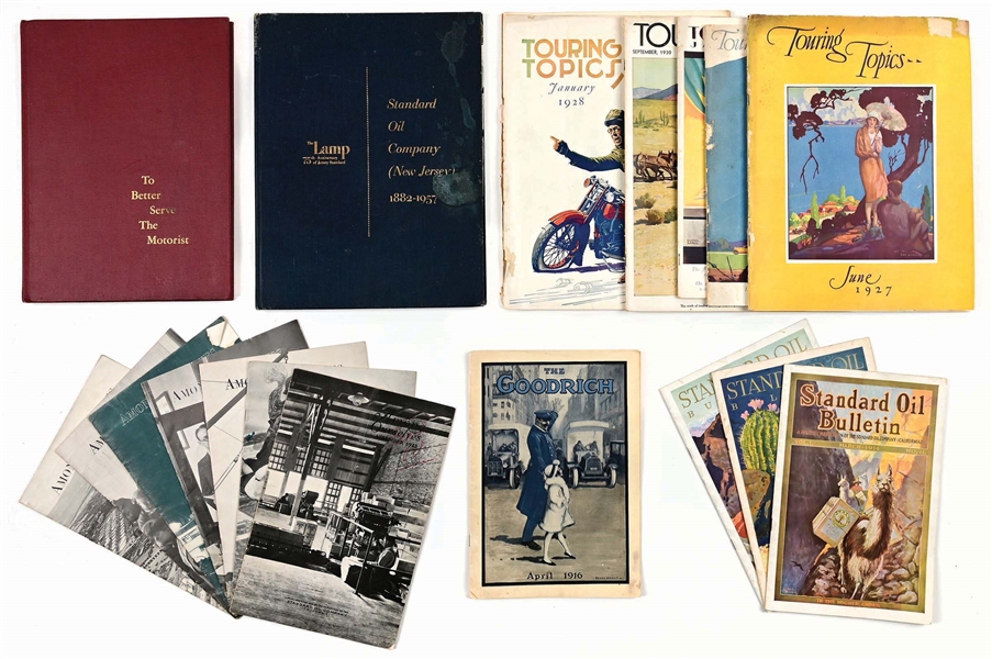 LARGE COLLECTION OF GAS & OIL BOOKS, LITERATURE & STANDARD OIL EMPLOYEE BOOKLETS. 