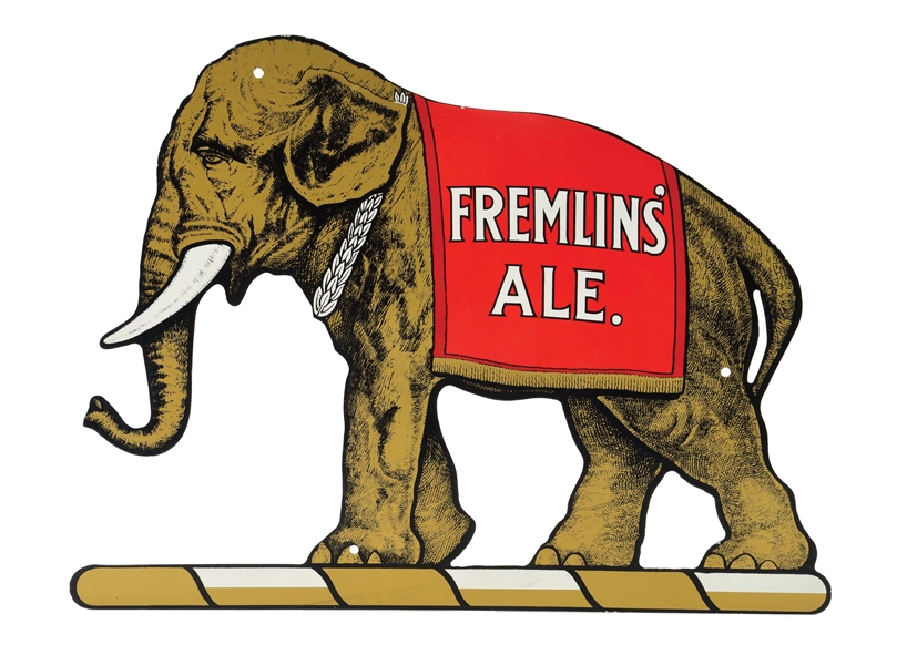 FREMLINS ALE DIE-CUT ELEPHANT SIGN.
