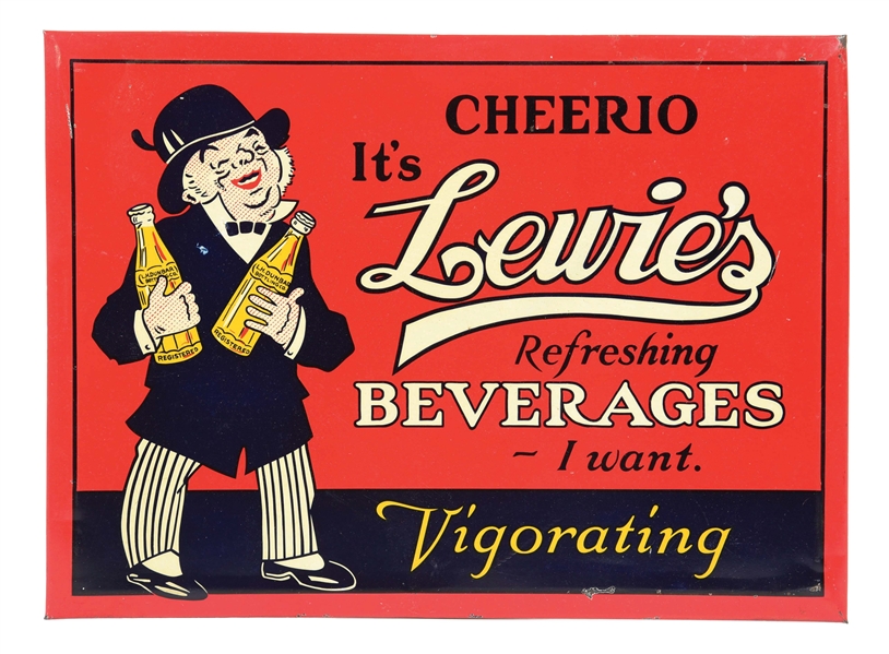 CHEERIO BEVERAGES TIN-OVER-CARDBOARD SIGN.