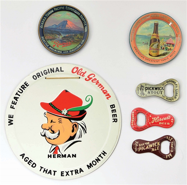 COLLECTION OF 6 EARLY ADVERTISING ITEMS.