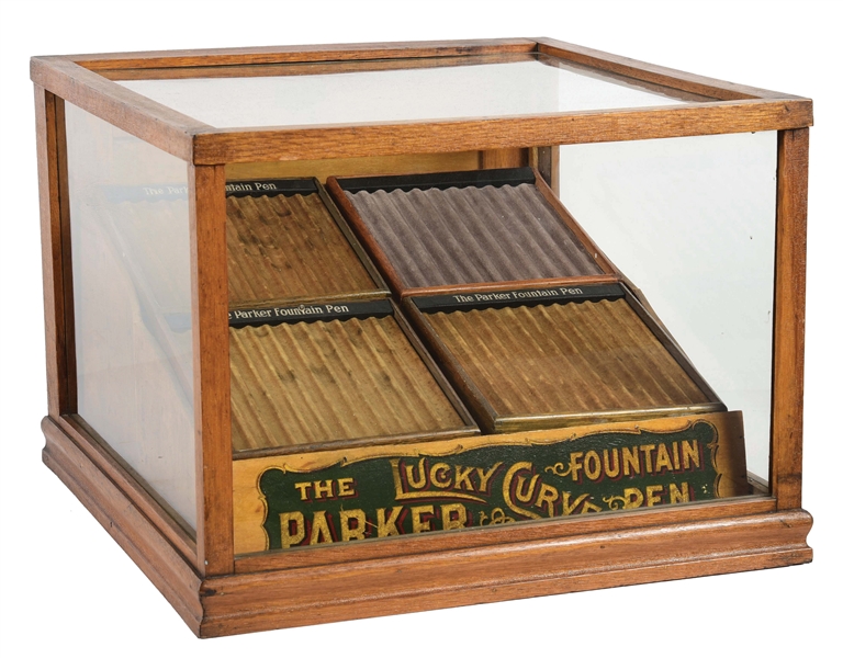 THE PARKER FOUNTAIN PEN DISPLAY CASE.