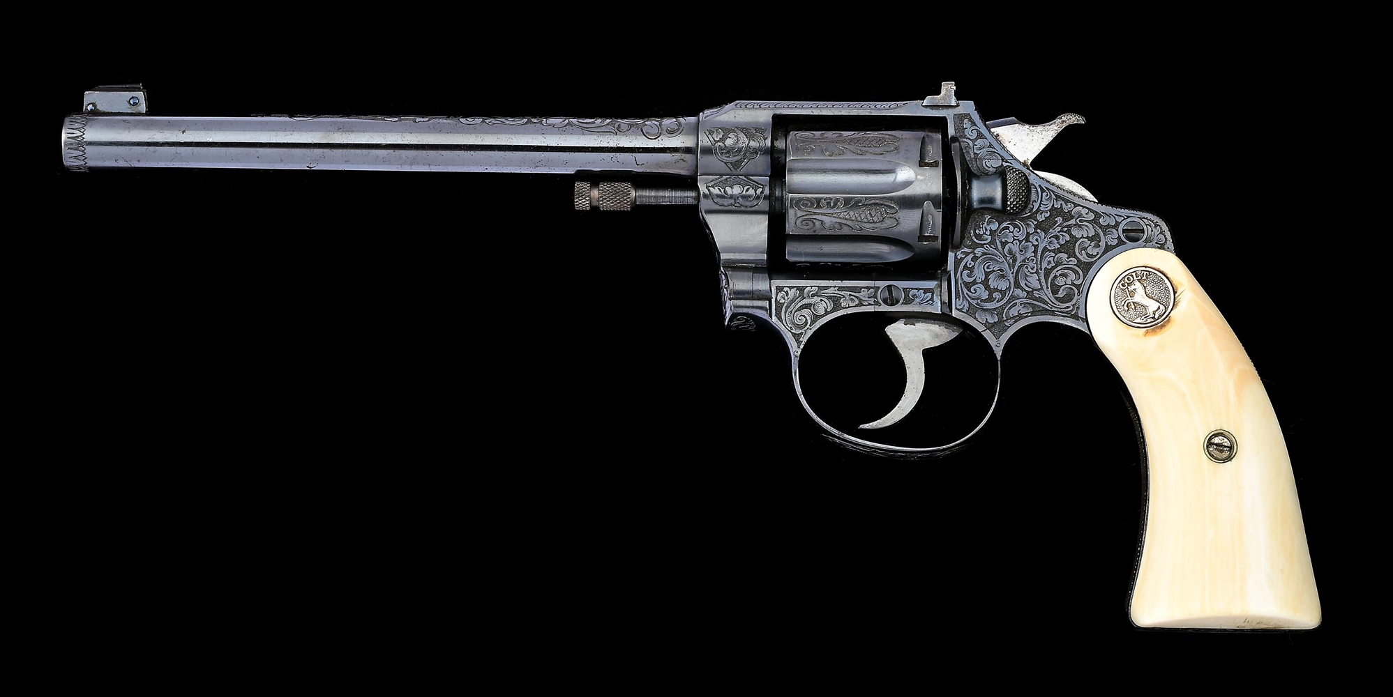 (C) MASTERFULLY ENGRAVED COLT POLICE POSITIVE TARGET DOUBLE ACTION REVOLVER.