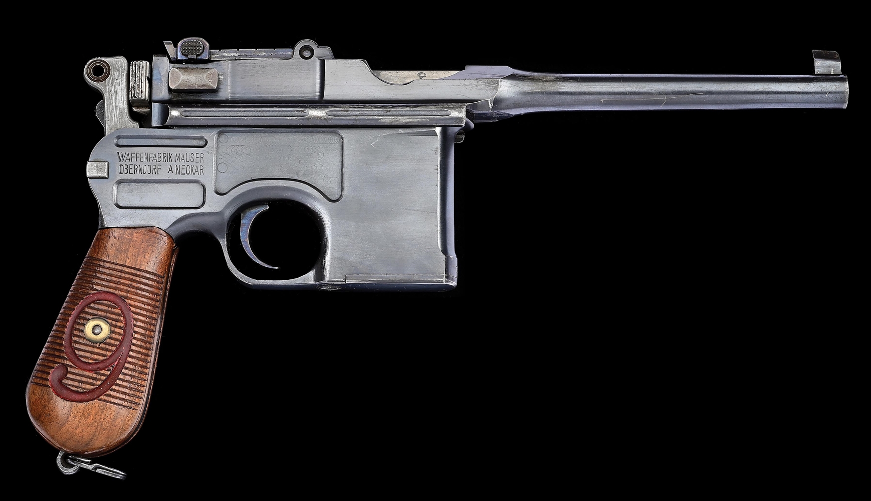 (C) CONSTRUCTED GERMAN MAUSER C96 "RED 9" SEMI-AUTOMATIC PISTOL WITH COMBINATION STOCK/HOLSTER.