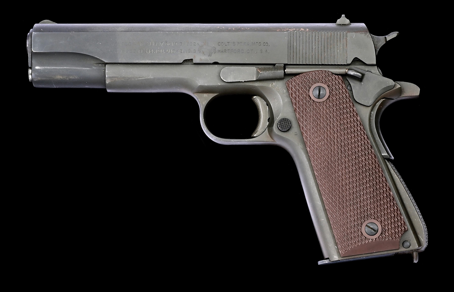 (C) EXCELLENT COLT MODEL 1911A1 U.S. ARMY SEMI-AUTOMATIC PISTOL WITH HOLSTER (1943).