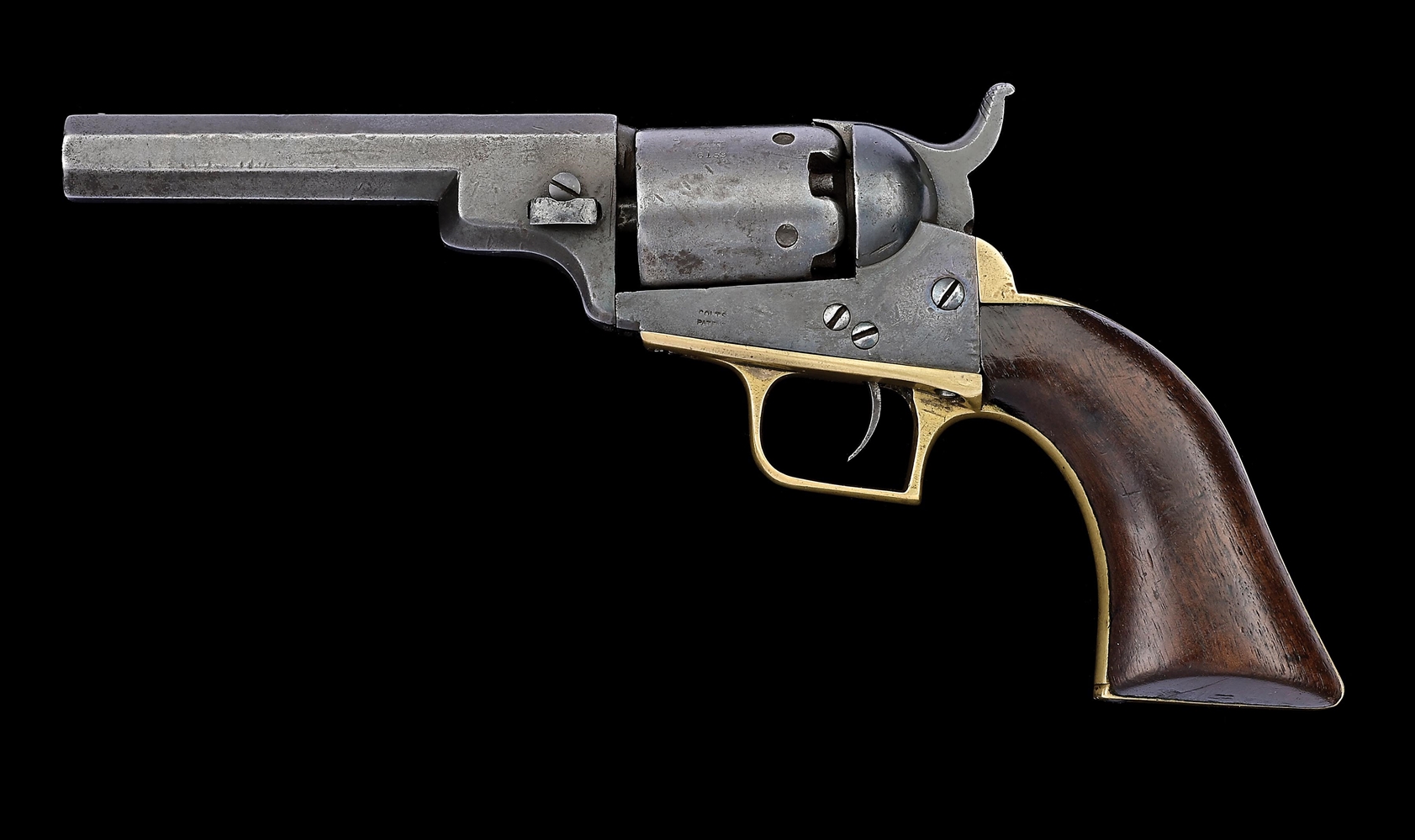 (A) TRACY EXPRESS INSCRIBED COLT BABY DRAGOON PERCUSSION REVOLVER.