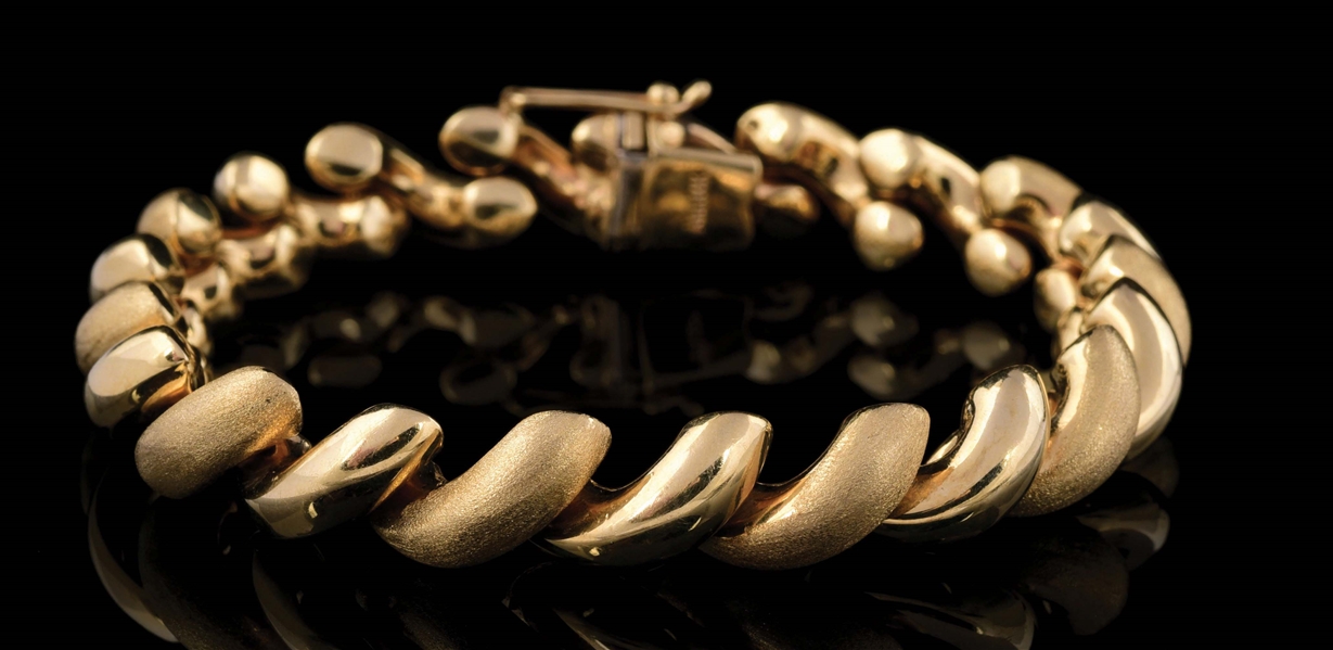 LADIES 14K GOLD 7.25" SAN MARCO BRACELET.