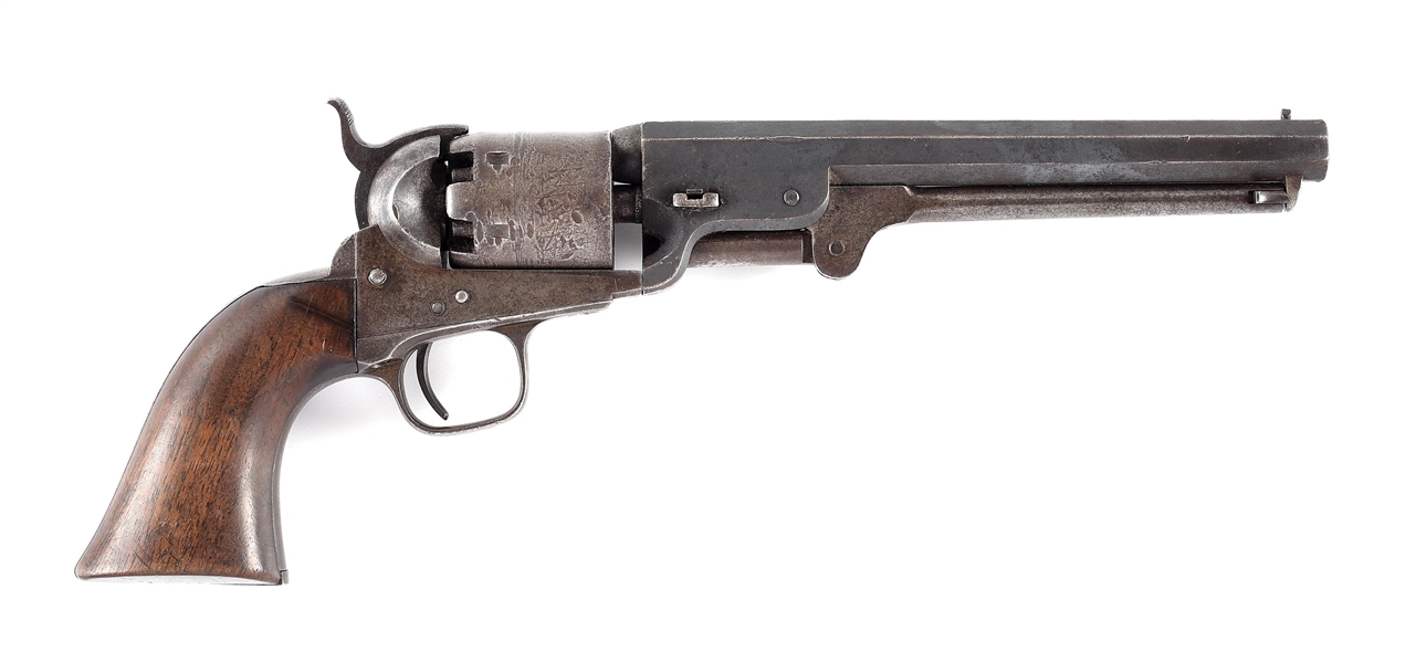 (A) MARTIALLY MARKED COLT 1851 NAVY PERCUSSION REVOLVER.