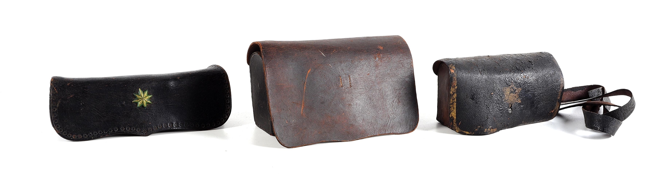 LOT OF 3: LATE 18TH-EARLY 19TH CENTURY CARTRIDGE BOXES.