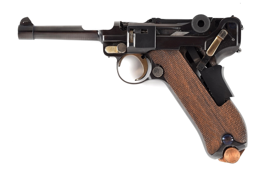 (C) DWM MODEL 1906 LUGER NON-FACTORY CUTAWAY PISTOL WITH DISPLAY CASE.