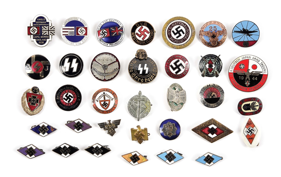 LOT OF 30: THIRD REICH MISCELLANEOUS PINS.